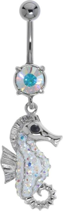 Actual product image Bijouteria Bellypiercing (Brass rhodium plated, Surgical steel 316L, Crystal)