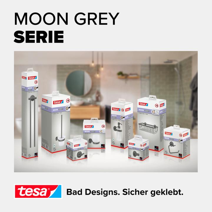 Actual product image tesa MOON GREY Towel rail two-arm incl. adhesive solution without drilling