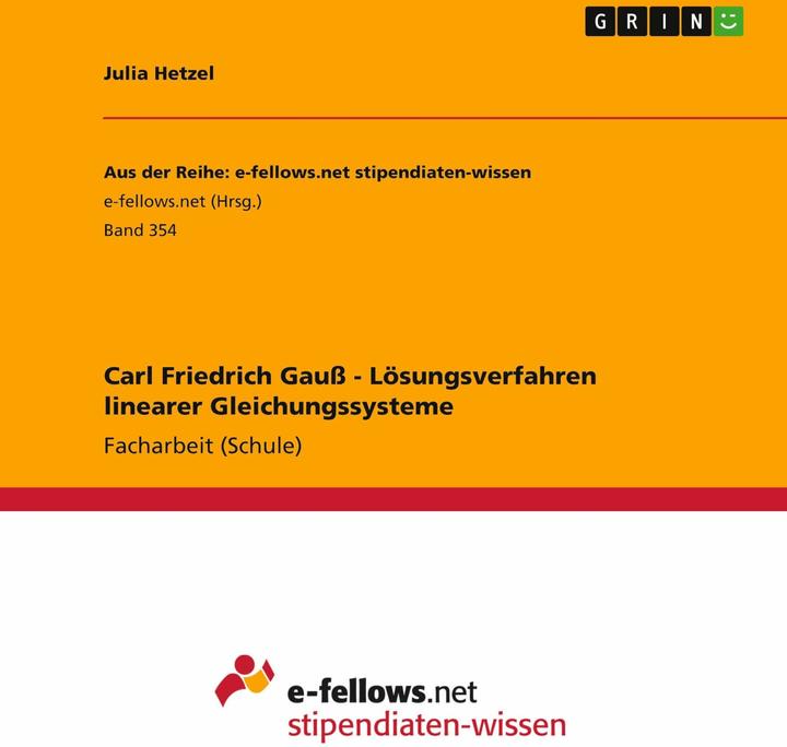 Immagine prodotto Carl Friedrich Gauss - Lösungsverfahren linearer Gleichungssysteme (Tedesco, Julia Hetzel, 2012)