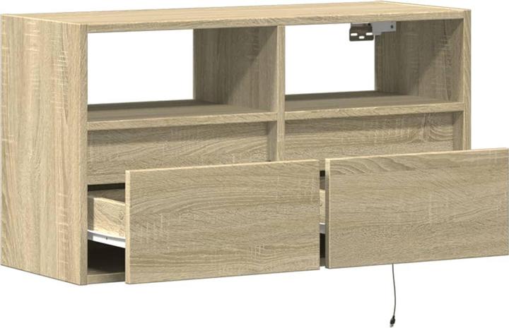 Produktbild VidaXL TV Schrank Wandschrank Lowboard Hängend mit LED-Beleuchtung Sonoma-Eiche
