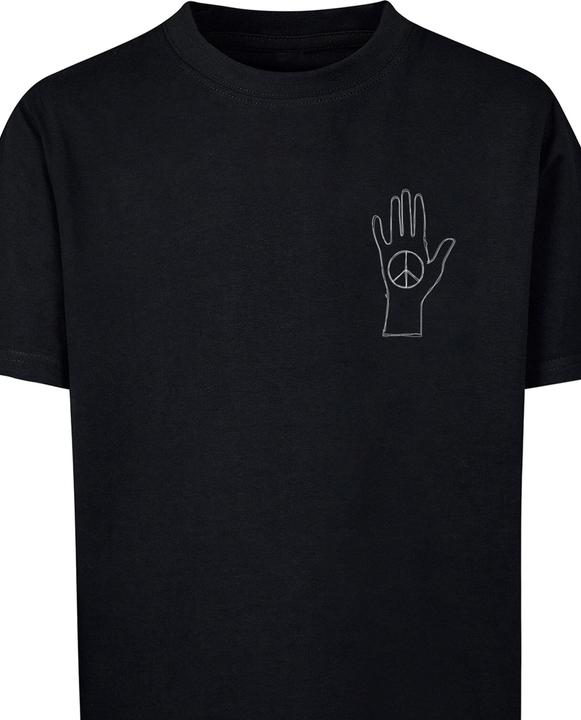 Actual product image Merchcode Peace - Scribble Hand Black Kids Basic Tee - 174559 (146)