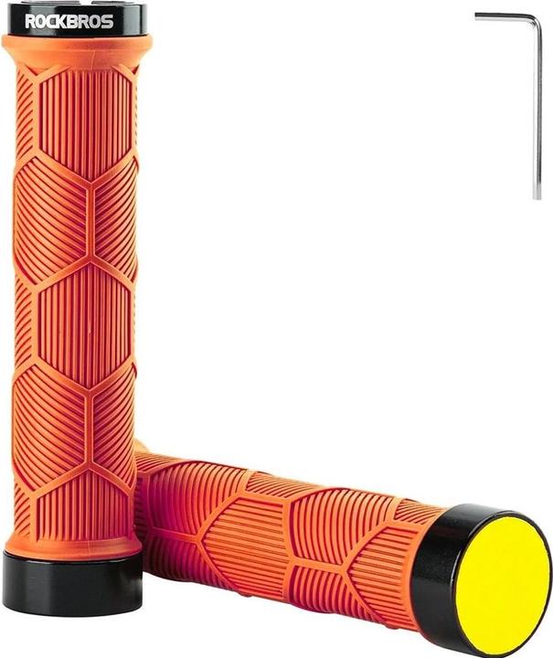 Image du produit Rockbros 40720007004 poignées de vélo avec réflecteur - orange