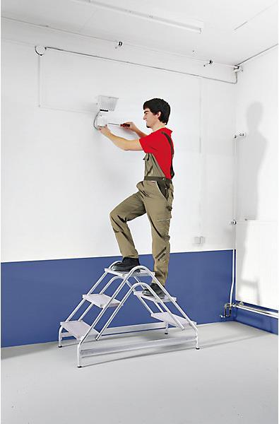 Produktbild Munk Arbeitspodest beidseitig begehbar Stahl-Gitterrost 2x4 Stufen (Gerüst, 153.50 cm)
