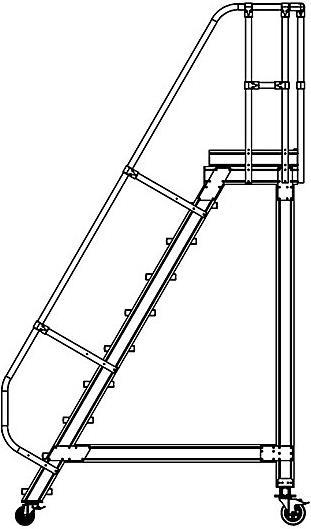 Produktbild Munk Plattformtreppe fahrbar 60° Stufenbreite 800 mm 11 Stufen (Plattformleiter, 80 cm)