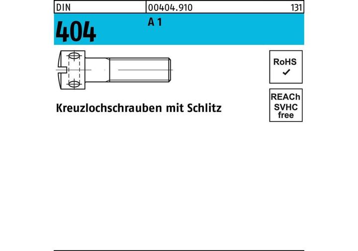 Actual product image Cross-hole screw DIN 404 slotted M 3 x 10 A 1 (100 Screws per piece)