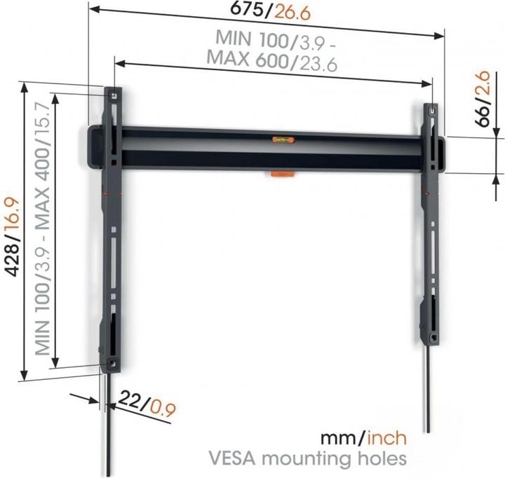 Produktbild Vogels TVM 3605 (Wand, 100", 75 kg)