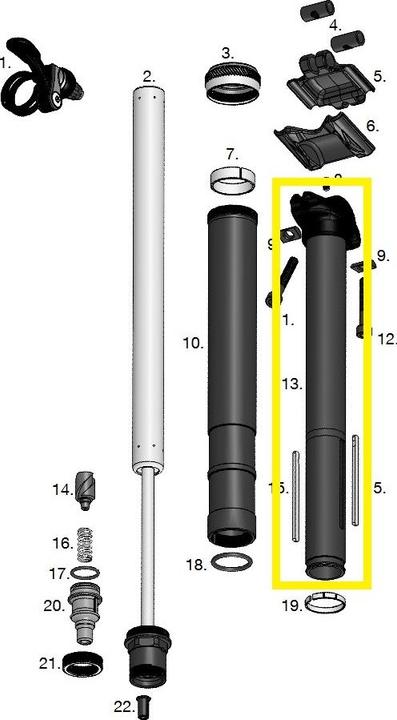 Actual product image Crankbrothers asp Highline 2.0/7 quill assembly