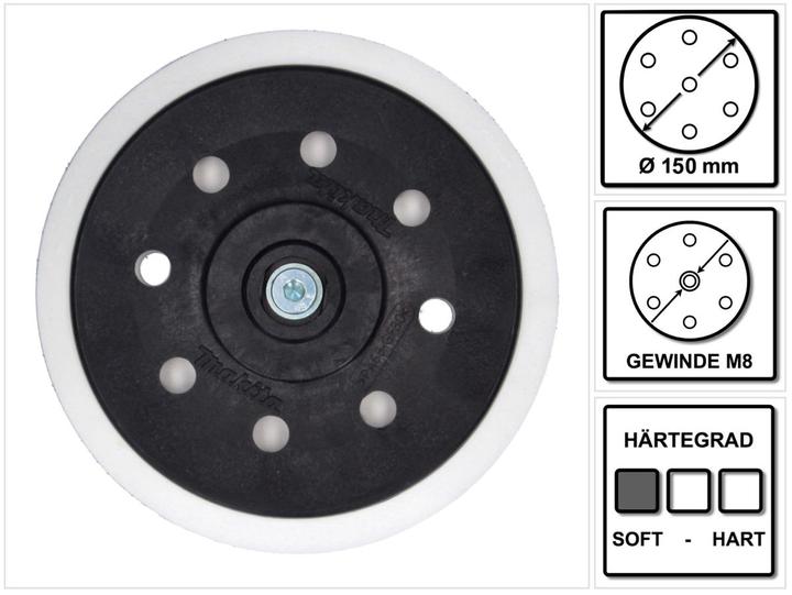 Image du produit Makita Ø 150mm Disque de ponçage Soft BO6030/BO6040 (Souple)