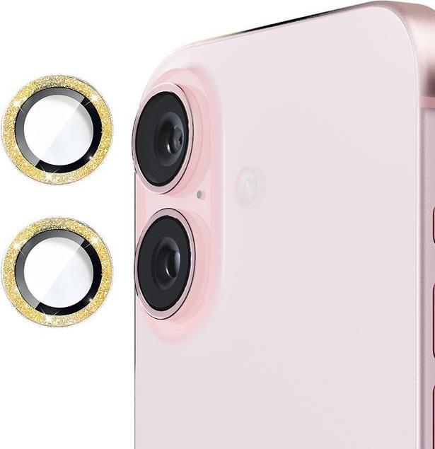 Produktbild Enkay Glitter Metall Kamera Ring (1 Stück, Apple iPhone 16 Plus, Apple iPhone 16)