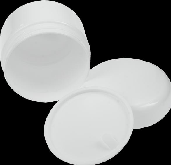 Produktbild Kosmetik-Dose Kunststoff, weiss mit Innendeckel für 50 ml, Ø 5 cm, Höhe: 4,5 cm