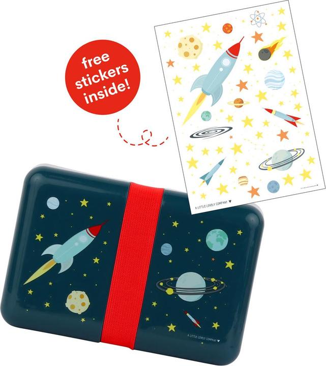 Produktbild A Little Lovely Company Lunchbox Space SBSPBU13 blau 18x6x12cm