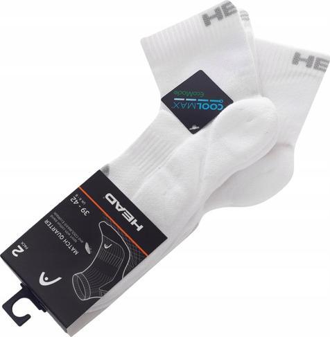 Produktbild Head Unisex-Adult Match Quarter (2 Pack) Socks, White, 39/42 (39 - 42)
