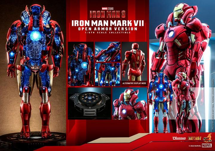 Actual product image Hot Toys Iron Man 3 diorama 1/6 Iron Man Mark VII (Open Armour Version) 32 cm