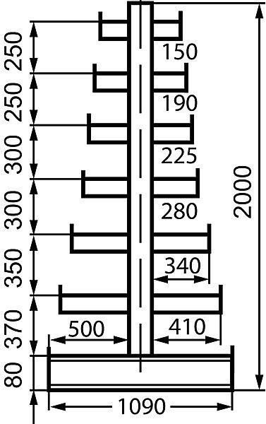 Actual product image eurokraft pro Cantilever rack with upward tapering cantilever length