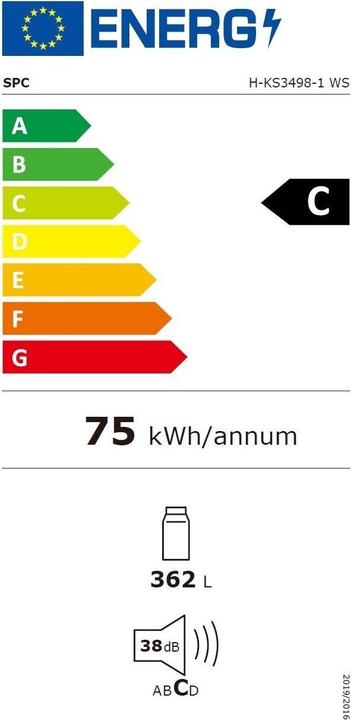 Label énergétique SPC H-KS3498-1 WS (362 l)