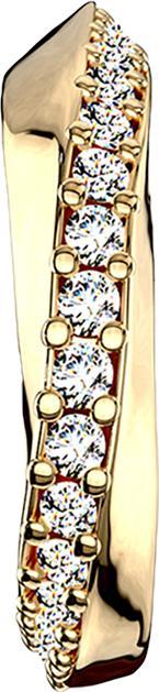 Produktbild Star Piercing Micro Piercing Ring vergoldet Halbkreis mit Kristallen verdreht (Chirurgenstahl 316L, Messing)