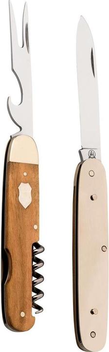 Actual product image Hartkopf-Solingen Hartkopf pocket knife Picnic, 3-piece, 1.4034 steel, olive wood, nickel silver bolsters, engraving