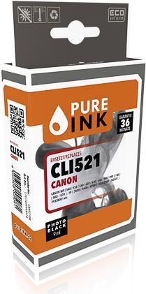 Produktbild Pure Ink CAN521BK PI CANON CLI521BK MP Tinte photo blk rebuilt Chip 9ml