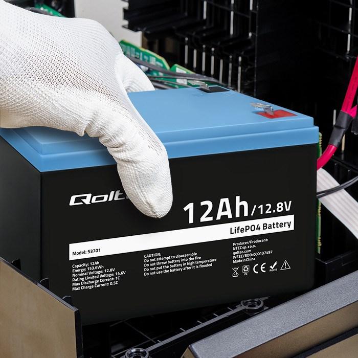 Actual product image Qoltec 53701 LiFePO4 battery / 12Ah (12.80 V, 12 Ah)