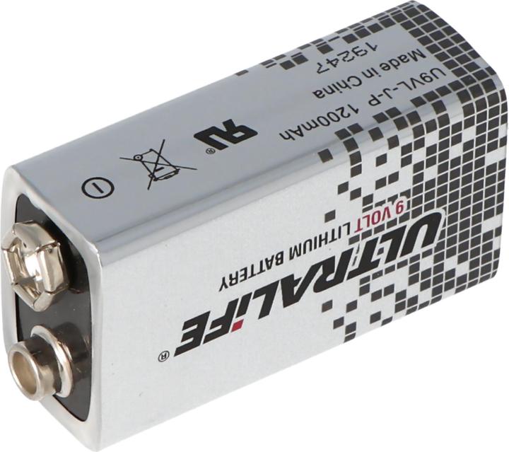 Actual product image Ultralife Lithium battery 9 Volt, E-Block, U9VL, U9VL-J, U9VL-J-P (1 pcs., 1200 mAh)
