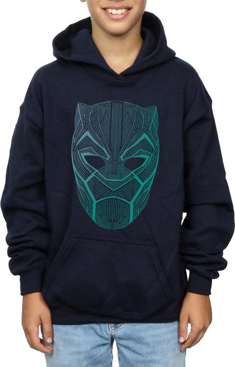 Immagine prodotto Black Panther Tribal Mask Felpa con Cappuccio Ragazzi (140, 146)