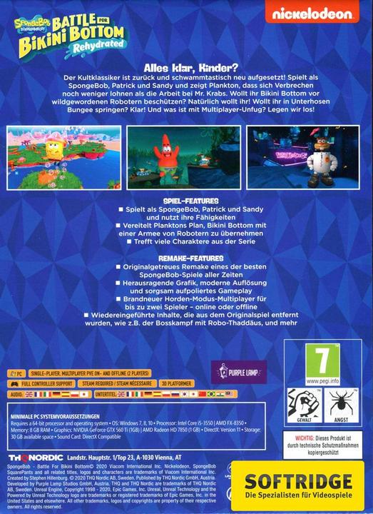 Produktbild THQ Spongebob SquarePants: Battle for Bikini Bottom Rehydrated (PC, Multilingual)