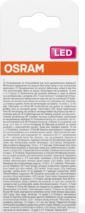 Actual product image Osram LED RECHARGEABLE LAMPS 8W 827 E27 (E27, 8 W, 806 lm, 6 x, F)