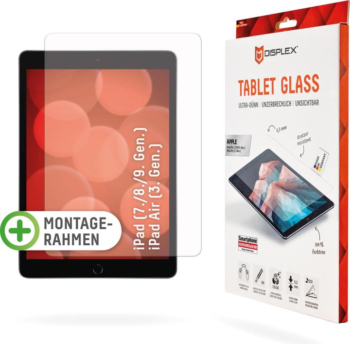 Displex Vetro per tablet, vetro protettivo per tablet (1 Pezzo/i, iPad 2020 (8. Gen), iPad 2021 (9a generazione), iPad 2019 (7° gene), iPad Air 2019 (3. Gen))