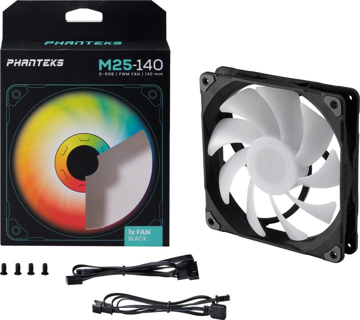 Produktbild Phanteks M25 PWM D-RGB Lüfter - 140mm, schwarz (140 mm, 1 x)