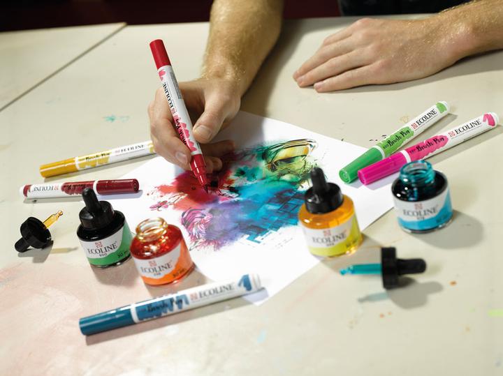 Produktbild Talens Ecoline Brush Pen Set (Mehrfarbig, Rot|Mehrfarbig, 10 x)