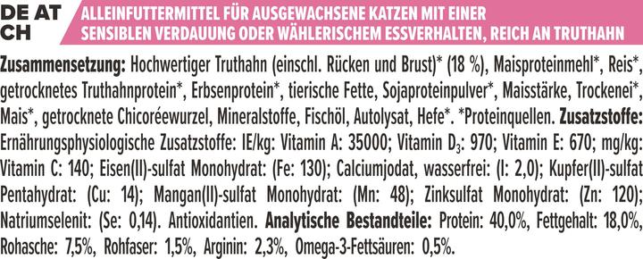 Valori nutrizionali e ingredienti Pro Plan Gatto Delicato Tacchino (Adulto, 1 pz., 1500 g)