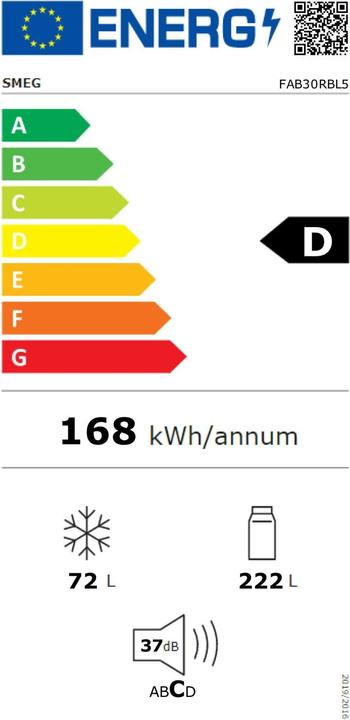 Energy Label Smeg FAB30RBL5 (294 l)