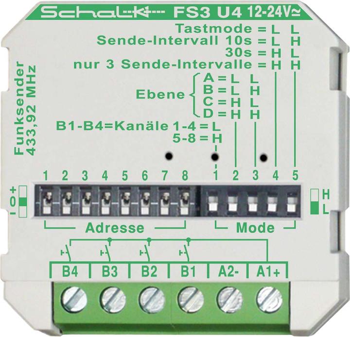 Image du produit Schalk FS3 U4 Émetteur radio 4 canaux 12-24V