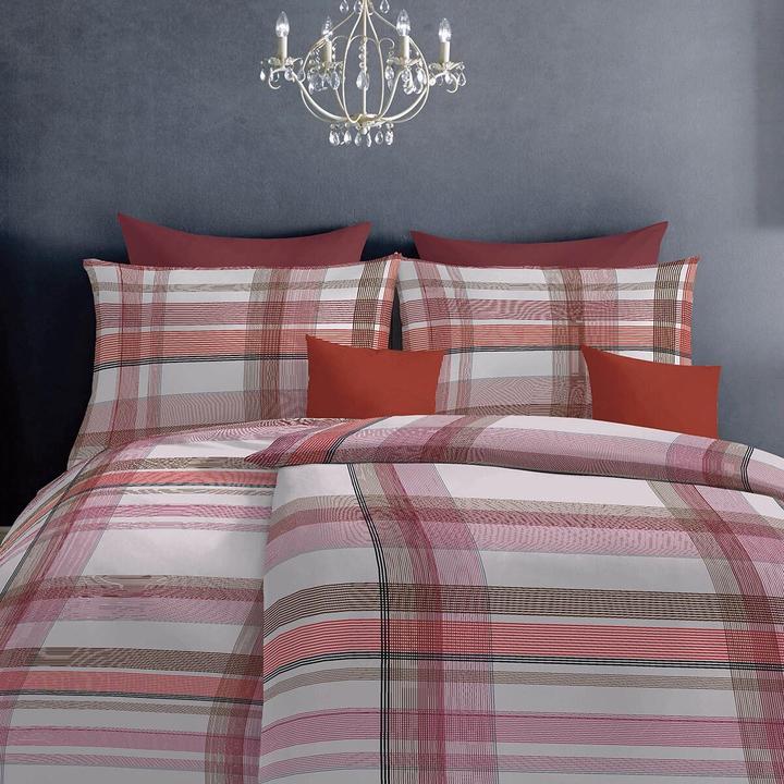 Produktbild Fleuresse Mako-Satin Bettwäsche Milano 114323 rot (Bettwäsche Set, 155x220 cm + 80x80 cm)