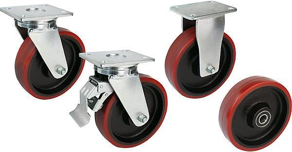 Actual product image Proroll Polyurethane tires, plate size 175 x 140 mm