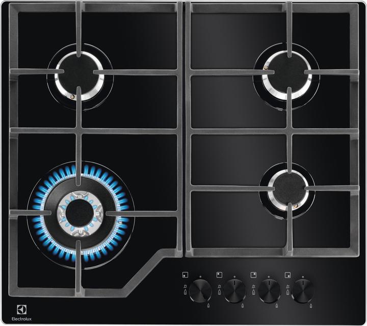 Produktbild Electrolux EGM6343YAK Schwarzes Einbau-Gaskochfeld 4 Kochstellen