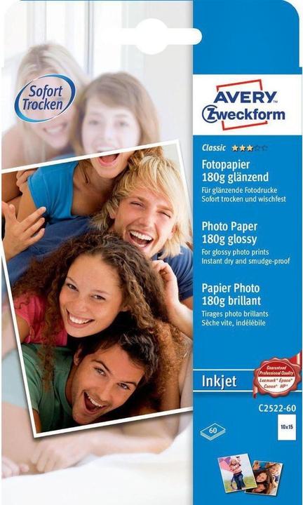 Actual product image Avery Inkjet photo paper (180 g/m², 10 x 15 cm, 60 x)