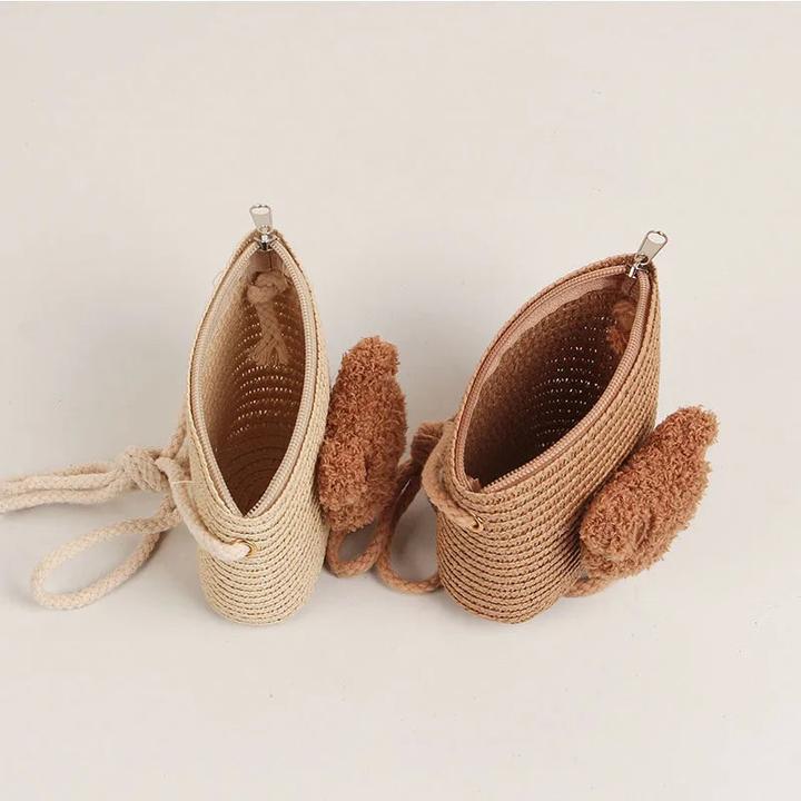 Produktbild Only-Bags.Store Umhängetasche Sommer Stroh Wicker Handmade Mini Kids Crossbody Bag