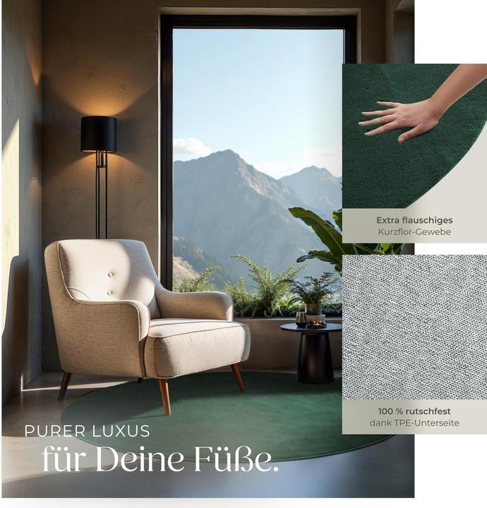Immagine prodotto tectake Tappeto a pelo corto Soft Zone (120 x 120 cm)