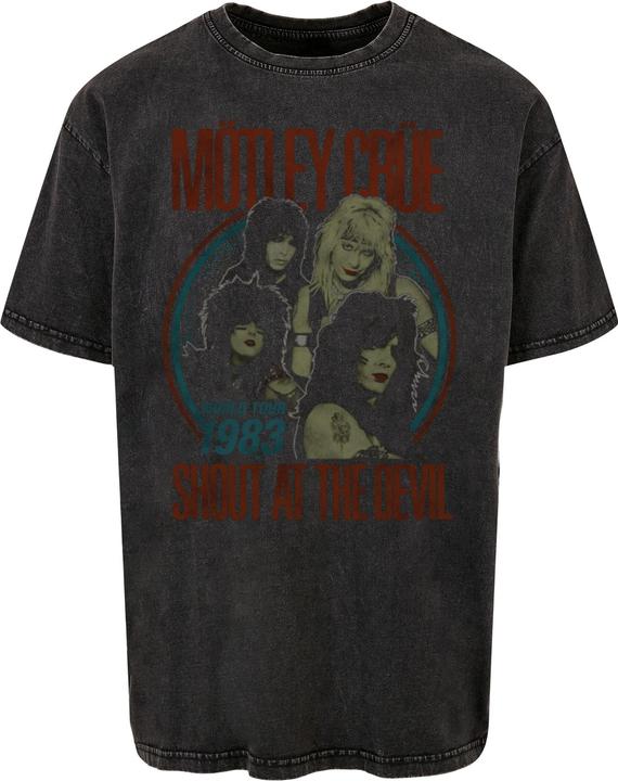 Merchcode Motley Crue - SATD Tour 1983 Acid Washed Heavy Oversize Tee - 116755