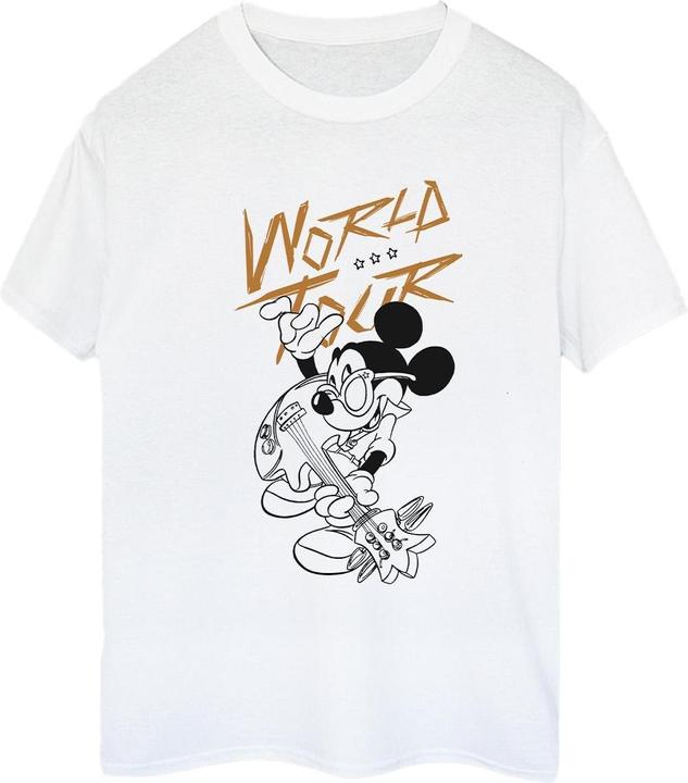 Actual product image Disney Womens/Ladies Mickey Mouse World Tour Line Cotton Boyfriend T-Shirt (S)