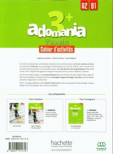 Actual product image Adomania 3+ Tessin : cahier d'activités A2 B1 (French, Collectif, 2025)