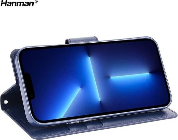 Actual product image Hanman Apple iPhone 11 Pro - Mill Flip Case with 3 card slots, dark blue (Apple iPhone 11 Pro)