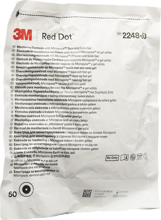 Immagine prodotto 3M Elettrodi ECG a punto rosso rotondi (50 pezzi)