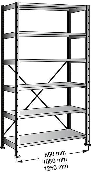 Produktbild kaiserkraft Industrie- und Lagersteckregal, Höhe 2280 mm, 6 Böden