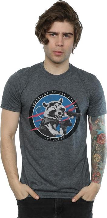 Actual product image Mens Guardians Of The Galaxy Rocket Emblem T-Shirt (XXL)