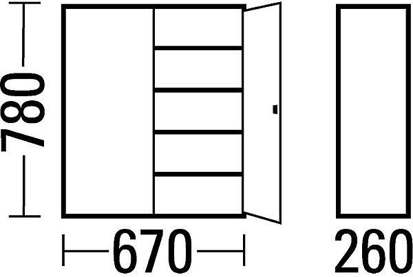 Produktbild eurokraft pro Materialschrank aus Stahlblech (67 cm, 78 cm)