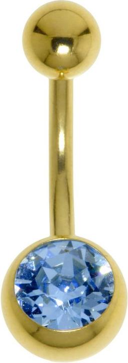 Produktbild Bijouteria Bauchpiercing (Chirurgenstahl 316L, PVD Beschichtung (goldfarbig), Premium Kristall)