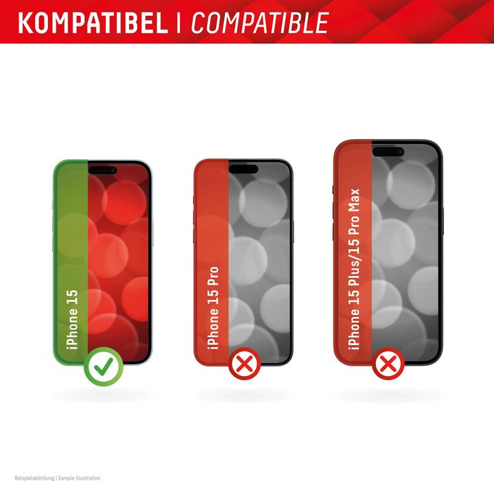 Produktbild Displex Real Glass, 2D Panzerglas + Handyhülle (1 Stück, Apple iPhone 15)