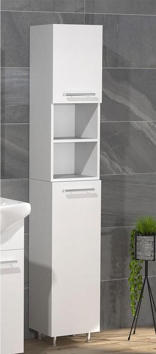 Immagine prodotto VCM Mobili da bagno in legno Scaffale da bagno Armadio alto da bagno con ante a battente Lisalo (30 x 25 x 170 cm)